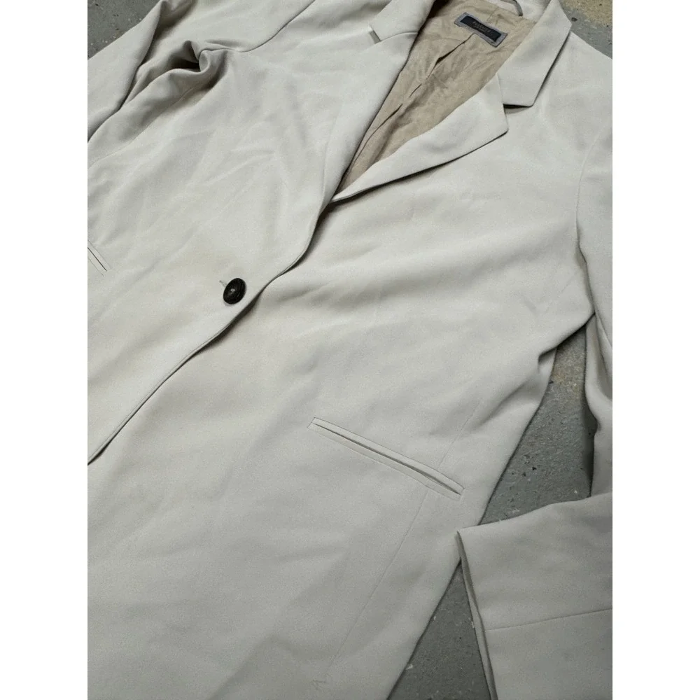 Peserico Mens Beige Single‎ Button Blazer Jacket Made in Italy Size 48